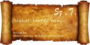 Szalai Teofánia névjegykártya